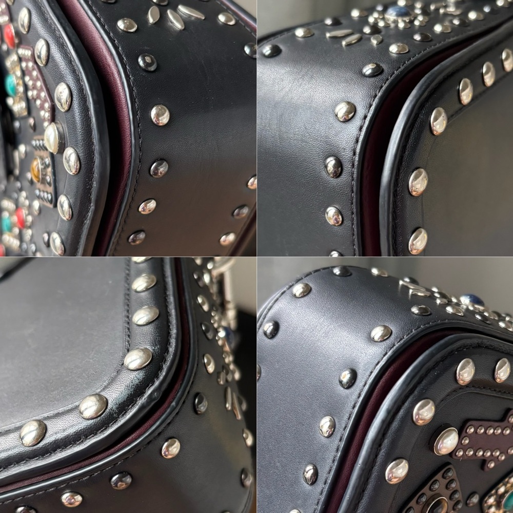 COACH Page Crossbody Bag With All Over Western Rivets - Picture 7 of 16